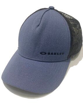 Oakley Trucker Hat Snapback Mesh Blue Gray Black Men's One Size Adjustable